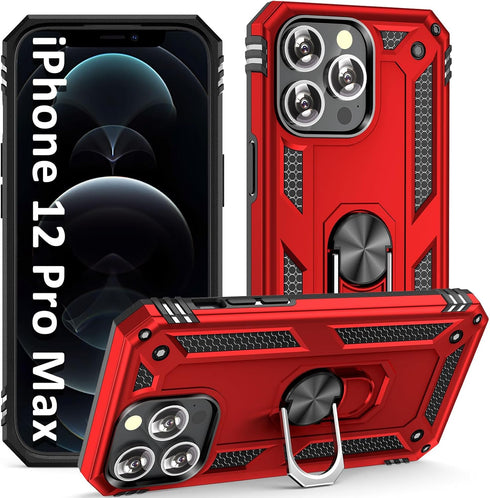 ADDIT Phone Case for iPhone 12 Pro Max Case,with Kickstand Ring,Adjustable Stand,Military Grade,Heavy Duty Protection,Shockproof,Anti-Fingerprint,...