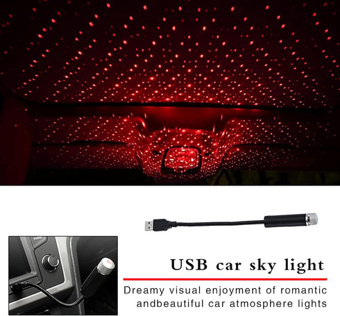 1 Pack Star Projector Night Light, Car Atmosphere Light, Portable Romantic Decorative Light, Automobile Roof Light, Universal for Most Cars, SUVs ...