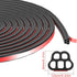 Car Door Rubber Seal Strip Adhesive Double Layer 5 Hole Rubber Automotive Weather Stripping Universal Auto Door Soundproofing Weatherstrip Fit Tru...