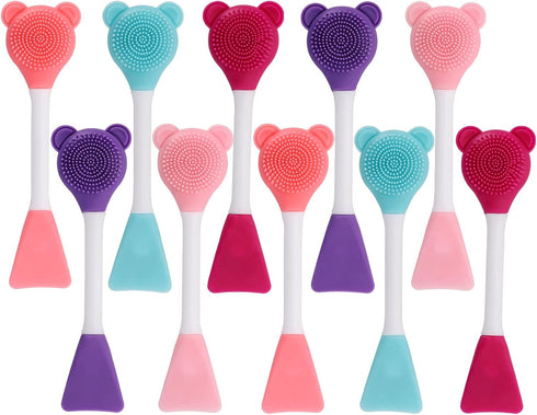 Tbestmax Manual Facial Brush Skin Cleansing Cleaner, Silicone Facial Scrubber, 2-in-1 Skin Care Face Wash for Deep Pore Exfoliation Massaging 10 P...