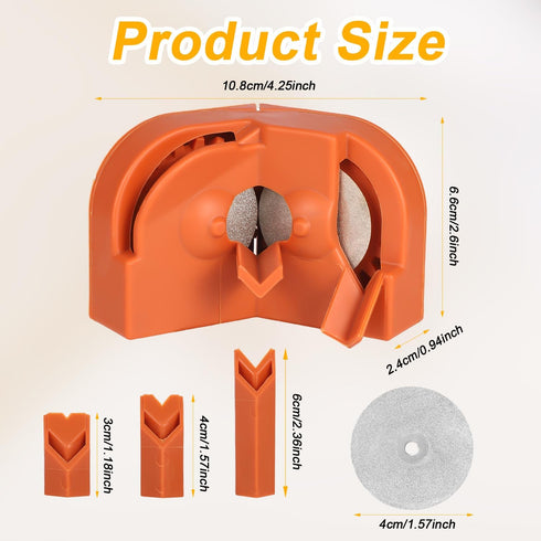 Multipurpose Drill Bit Sharpener, 4.25x2.6x0.94in Power Drill Bit Sharpeners Drill Bit Grinding Sharpener Tool with 3 Drill Bit Supports 2 Extra G...