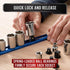 Precision Defined Aluminum Tool Socket Holder | Blue, Single 3/8-Inch Socket Organizer x 16 Clips | Heavy Duty Socket Rails Organizer, Socket Stor...