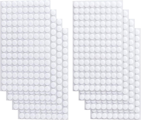 Self Adhesive Dots, 1000Pcs(500 Pair Set) 0.39 Inch / 10mm Diameter Hook and Loop Dots Tape, 10mm Nylon Sticky Back dots, Suitable for Classroom, ...