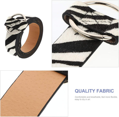 Women Leather Belt Zebra Printed Fashion Wide Waist Belt with Metal Buckle for Jeans Pants Women Girls Birthday...