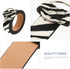 Women Leather Belt Zebra Printed Fashion Wide Waist Belt with Metal Buckle for Jeans Pants Women Girls Birthday...