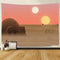 F-FUN SOUL Twin Suns Planet Wars Tapestry, 80x60inchs Soft Flannel, Desert Globe Tatooine Wall Hanging Tapestries for Living Room Bedroom Home Dec...