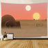 F-FUN SOUL Twin Suns Planet Wars Tapestry, 80x60inchs Soft Flannel, Desert Globe Tatooine Wall Hanging Tapestries for Living Room Bedroom Home Dec...