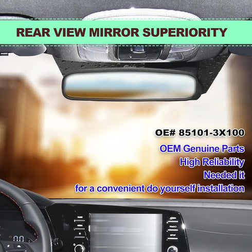 Inside Rearview Center Mirror Replacement for 11-15 Tucson 12-15 Veloster 10-15 Kia Forte 11-15 Optima Forte5 Sorento Soul #85101-3X100...
