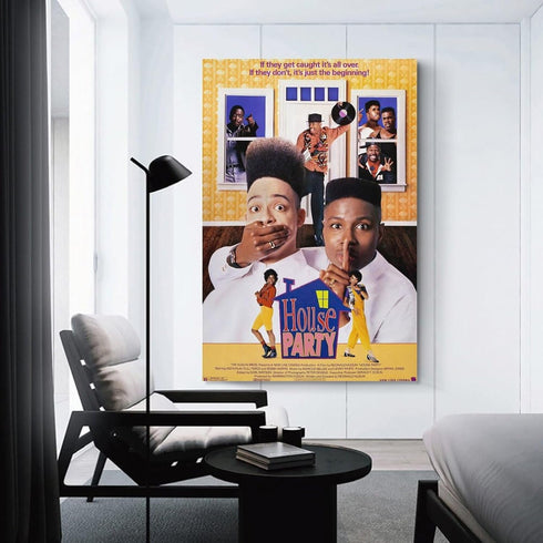 House Party Movie Posters 1990 Comedy Movies Poster Wall Decor Painting Canvas Wall Art Prints for Wall Decor Room Decor Bedroom Decor Gifts 16x24...