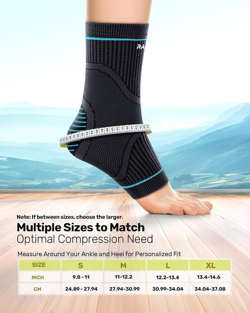 Ankle Brace for Sprained Ankle 1 Pair, High Elasticity Ankle Support for Women & Men, Compression Socks for Plantar Fasciitis Relief, Foot Compres...