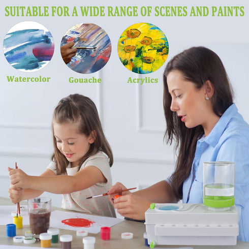 Paint Brush Cleaner, Painting Station with Drain and Brush Holder, Strengthen Water Recycling Brush Rinser, Paint Brush Cleaner Tool for Acrylic, ...