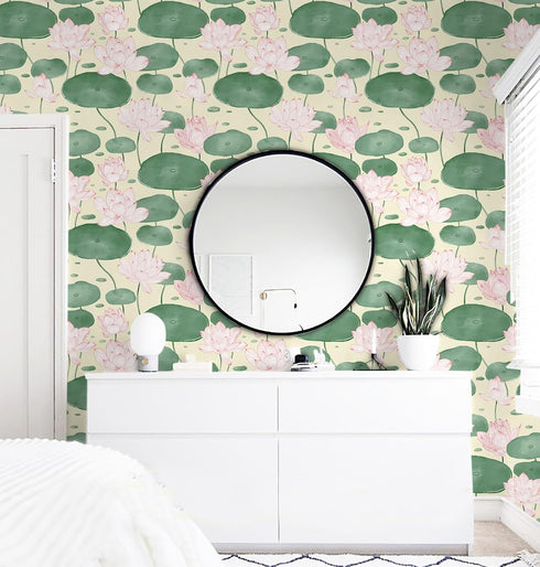 Yasinet Peel and Stick Wallpaper Floral Wallpaper Modern Removable Floral Contact Paper Self Adhesive Flowers Green Leaf Wallpaper Decorative for ...