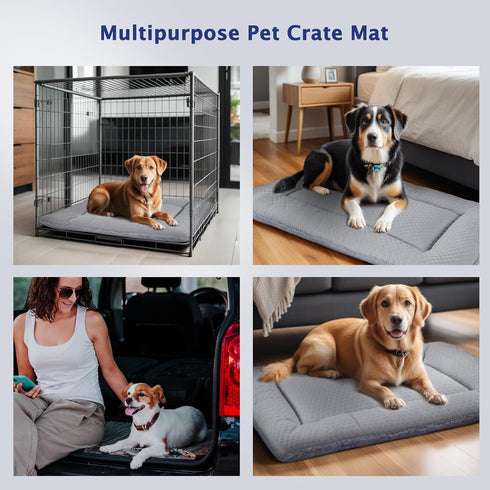 Dog Bed Mat, Dog Crate Pad Reversible,Soft Kennel Pad, Washable Dog Crate Mat (Cool and Warm),Pet Sleeping Mattress for Small Medium Dogs XB009 (1...