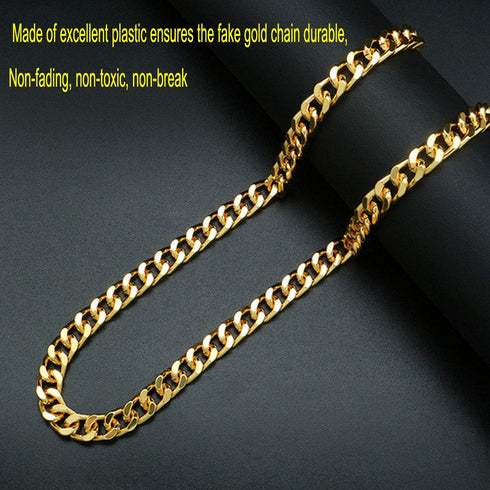 Markeny Men's Chunky Necklace, Rapper Fake Gold Chain 90s Hip Hop Fake Gold Necklace Costume Accessory (27.5 Inches*1.37inches)...