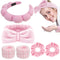 Skincare Spa Headband, Skincare Sponge Headbands for Washing Face, Puffy Make up Headbands with Fluffy Wristbands Set for Women Girls, Soft Terry ...