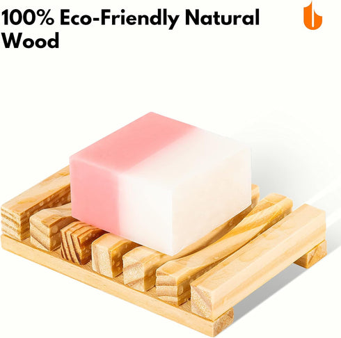 Urbanstrive Eco-Friendly Natural Wooden Soap Dish Soap Saver Holder Soap Tray for Bathroom, Biodegradable, Zero Waste, Plastic Free (Wooden)...