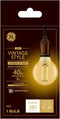 GE Vintage Style LED Light Bulb, 40 Watt, Amber Finish, G25 Globe Bulb (1 Pack)...