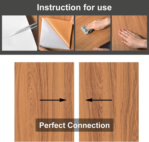 DUUEIHHUER Wood Grain Wallpaper Peel and Stick Wallpaper Brown Wood Grain Self-Adhesive Contact Paper Vintage Texture Wallpaper Thickened Waterpro...