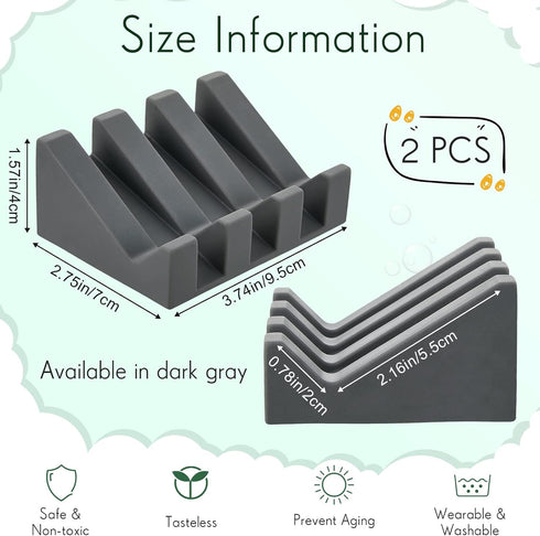 Cunhill 2 Pieces Silicone Soap Dish Self Draining Soap Dish Shower Waterfall Bar Soap Holder Tray with Drain Soap Saver for Kitchen Bathroom Acces...