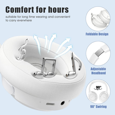 Bluetooth Headphones Over Ear,BERIBES 65H Playtime and 6 EQ Music Modes with Microphone,HiFi Stereo Foldable Lightweight Wireless Headset,Deep Bas...