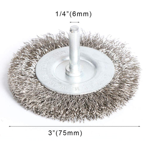 4PCS 3 Inch Stainless Steel Wire Wheel Brushes Kit for Drill with 1/4-Inch Shank,Wire Wheels for Power-Operated Grinders...
