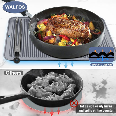 Walfos Large Silicone Trivet 16x12 Inch, Hot Pads for Kitchen, Heat Resistant Pot Holders Trivets for Hot Dishes, Hot Pots and Pans, Quartz Counte...