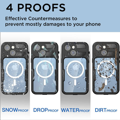 AICase Waterproof Case for iPhone 14(6.1") with MagSafe Support Snowproof,Dustproof and Shockproof, IP68 Certified Full Body Protection Fully Seal...