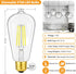 Vintage LED Edison Light Bulbs Dimmable 6W, Equivalent 60W Incandescent, ST58 Antique LED Bulb Daylight White 5000K, LED Filament Bulb E26 Base, C...