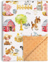 Farm Baby Blankets for Boys Girls, Soft Minky Blanket with Double Layer Dotted Backing, Newborn Travel Blanket for Toddler Nursery Crib Stroller, ...