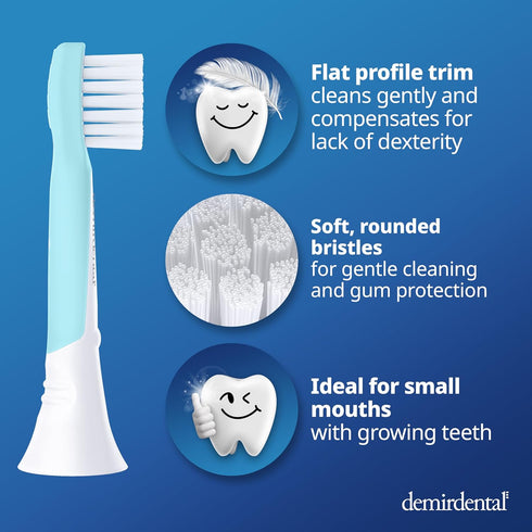 Kids mini toothbrush heads compatible with Philips Sonicare Kids toothbrush heads - replacement heads mini sensitive - brush heads mini from ages ...