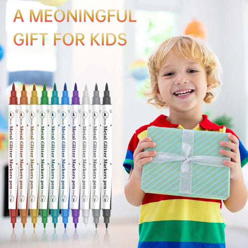 Temporary Tattoo Markers for Skin, 10 Pens Make Bold and Fine Lines,95 Tattoo Stencil Papers, 103 Tattoos Stickers, for Kids and Adults...