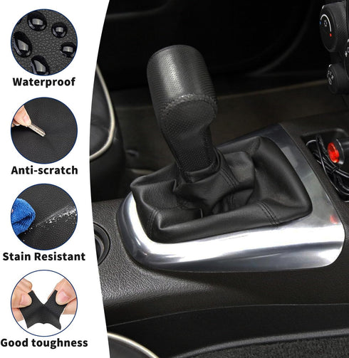 KBH Car Gear Shift Knob Boot Cover for Hummer H3 2005 2006 2007 2008 2009 2010 2011, Vinyl Leather Upholstery, Shifter Dust Covering Skin Replacem...