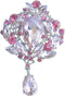 Sindary Vintage 3.54" Teardrop Brooch Pin Pendant Rhinestone Crystal BZ4082...
