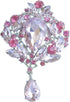 Sindary Vintage 3.54" Teardrop Brooch Pin Pendant Rhinestone Crystal BZ4082...