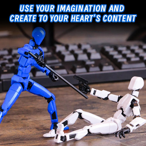 Titan 13 Action Figure, Action Figures, T13 Action Figure 3D Printed Robot Multi-Jointed Movable, Desktop Decorations for Game Lovers (Blue)...