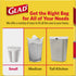 Glad Trash Bags, Small Garbage Bags - 4 Gallon White Trash Bag - 30 Count...