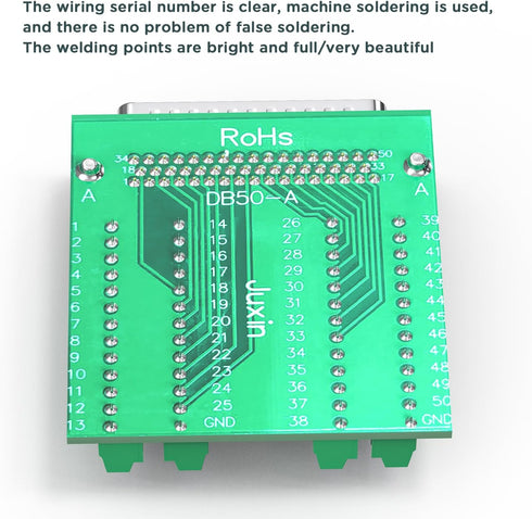 DB50 Female Connector to Terminal Block, HDB50 Breakout Board No Soldering Needed D-SUB 50-pin Adapter to Terminal Connector Signal Module with Bo...