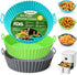 3 Pack Air Fryer Silicone Liners, 8Inch Airfryer Liners, Silicone Air Fryer Basket Liners, Reusable Food Grade Air Fryer Pots Oven Liner Baking Tr...