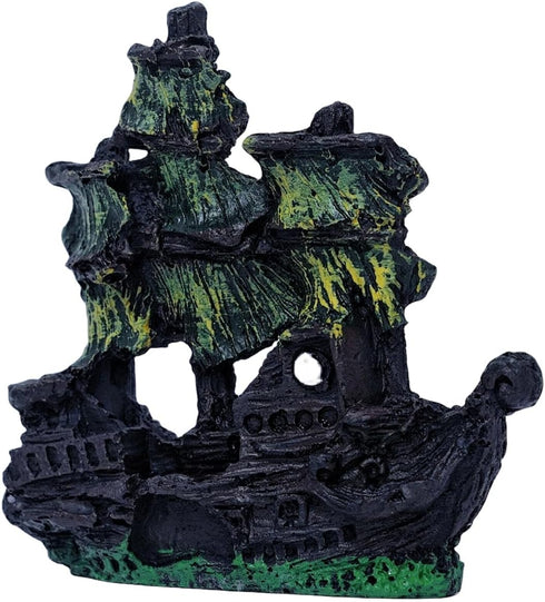 Aquarium Decorations Ornament Small Sailboat Pirate Ship Glass Fish Tank Decoration Fish Shelter Freshwater Saltwater Decor...