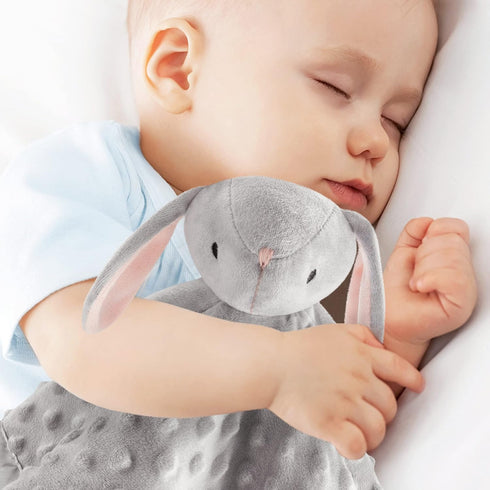 Pro Goleem Loveys for Babies - Soft Security Blanket Baby Snuggle Toy Newborn Stuffed Animals Baby Gifts for Boys and Girls, Grey Bunny 16 Inch...