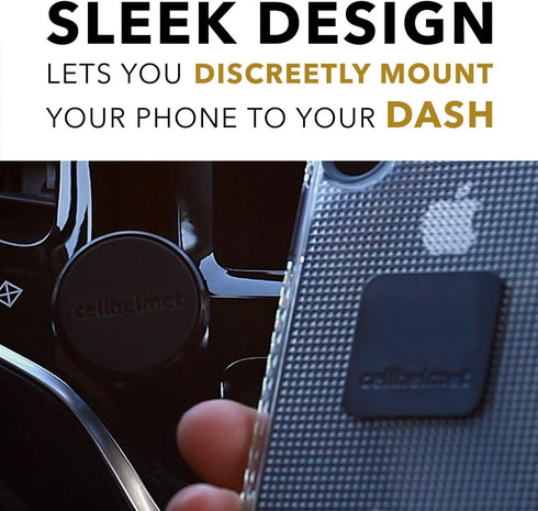 cellhelmet 360° Magnetic Dash Mount Cell Phone Holder for Car with Metal Plate | Super Strong Magnet | Universal for All Smart Phones...