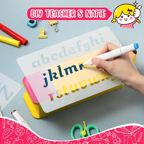 Containlol Teacher Appreciation Gifts Teacher Name DIY Pencil Holder Pencil Shape Pencil Organizer Teachers' Day Teacher Birthday Supplies for Wom...