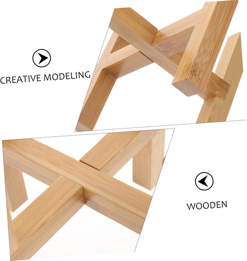 1pc Wooden Planter Stand Bamboo Tray Small Plant Stand Planter Holder Shelf Indoor Flower Pot Rack Bonsai Stand House Plants Midsize Flower Pot Ho...