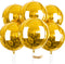 PartyWoo Metallic Gold Foil Balloons 6pcs 22 Inch Large Round Foil Big Giant Orbz 4D Jumbo Inflatable Mirror Ball Mylar Balloons for Graduation Bi...