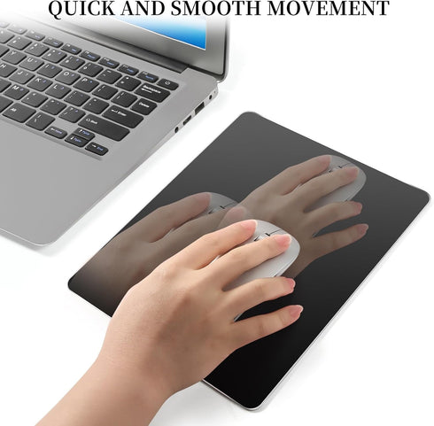 Aluminum Mouse Pad with Non-slip Rubber Base and Micro Sand Blasting Alloy Surface for Fast and Accurate Control | Black...