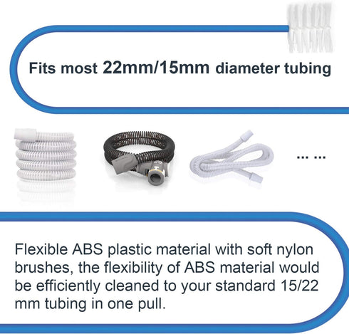 2Pack CPAP Tube Cleaning Brush Supplies for Heated Tube, Flexible CPAP Hose Cleaning Brush Kit for Standard 15mm/22mm Diameter Tubing&Hose,Include...