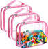 Sanwuta 3 Packs Toy Storage Bags with Zipper, Clear PVC Organizing Bags, Waterproof Toy Bags for Board Games, Building Blocks, Toys and Kids Books...