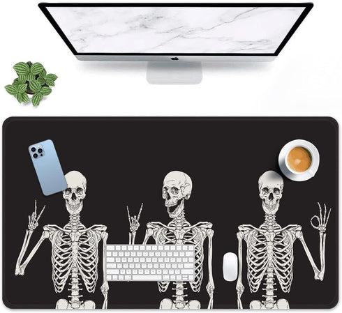 Britimes Black Skull Large Mouse Pad Non-Slip Desk Pad Keyboard and Mouse Desk Mat Gaming Mousepad for Game, Office & Home, 31.5 x 11.8 in...