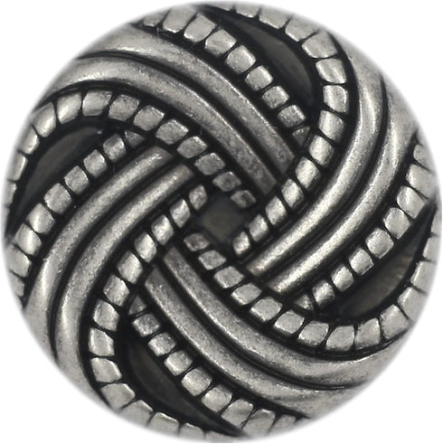 Bezelry 12 Pieces Swirl Ribbon Knot Metal Shank Buttons. 23mm (7/8 inch) (Gray Silver)...