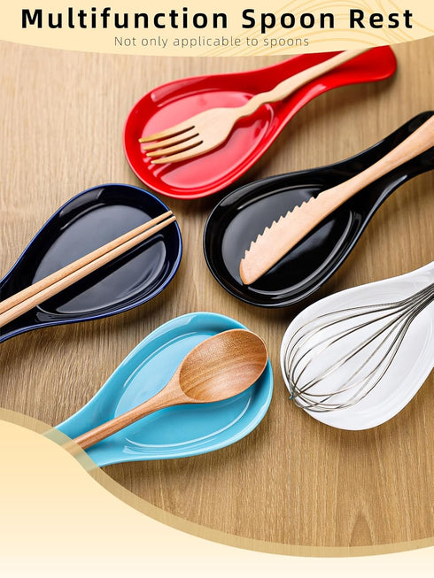 GDCZ Porcelain Spoon Rest - Large Spoon Holder Utensil Rest for Kitchen Counter Stove Top, Navy...